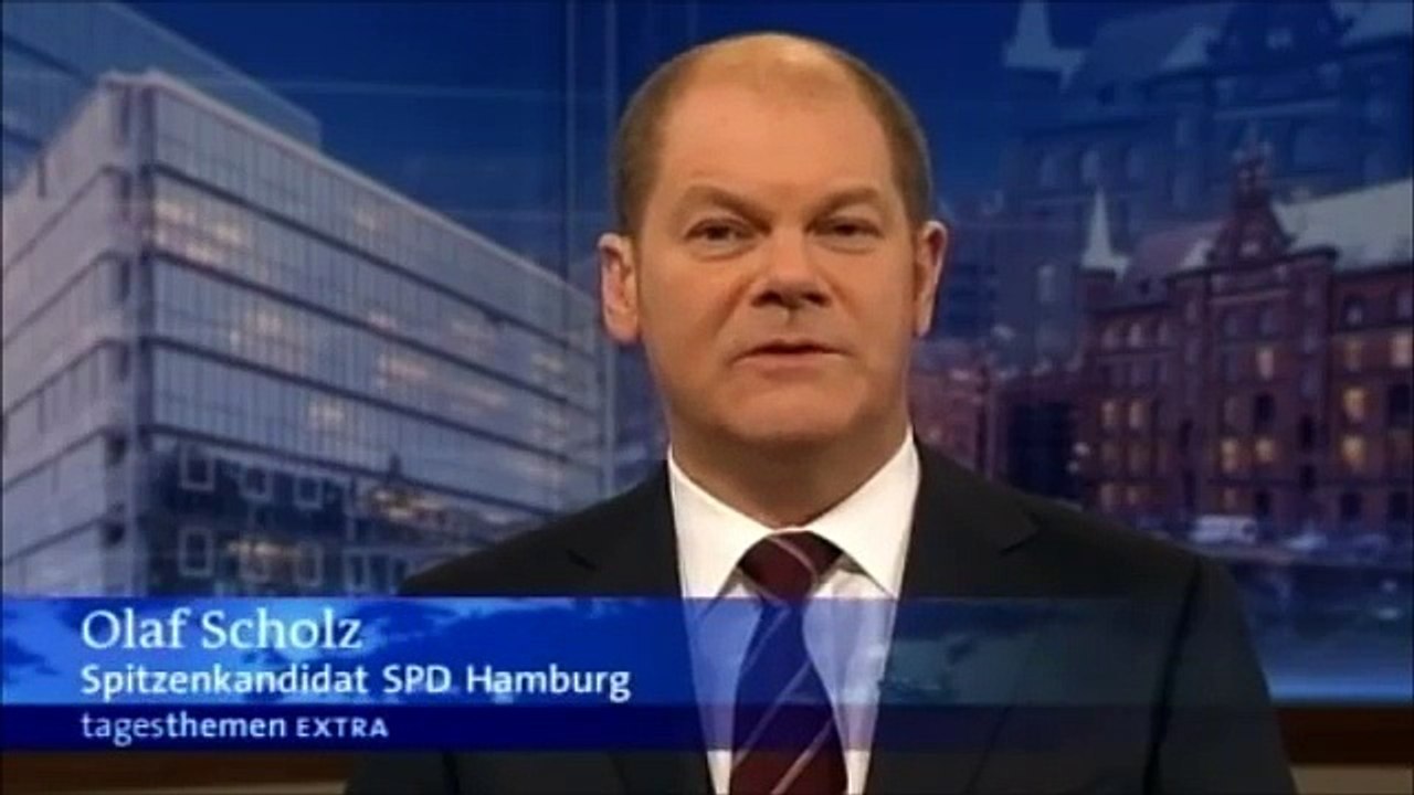 Tagesthemen Interview mit Caren Miosga und Olaf Scholz nach der Wahl in Hamburg
