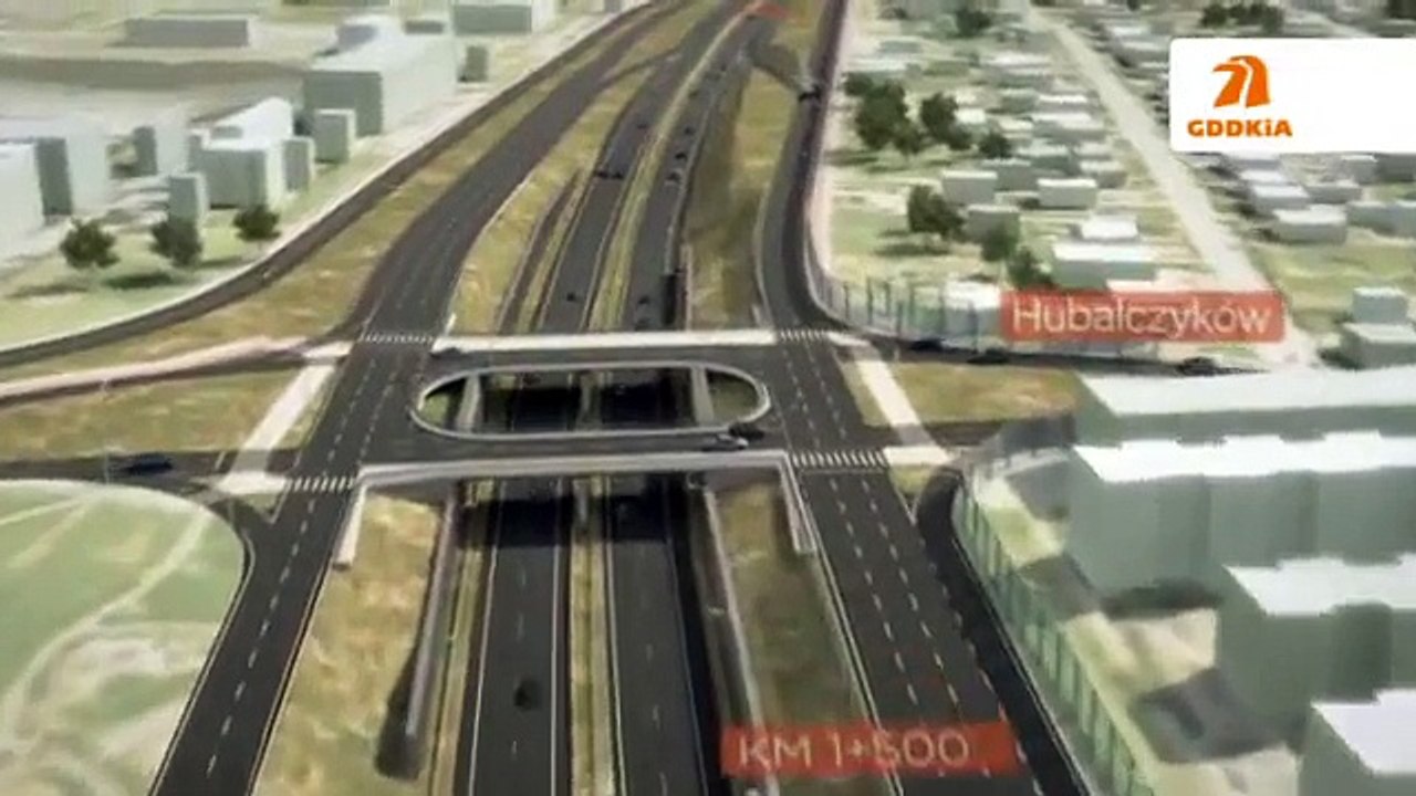 Wizualizacja przejazdu drogą S74 przez Kielce