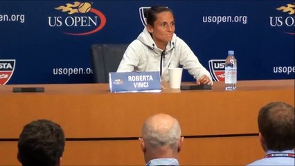 Roberta Vinci U. S. Open Tennis Press Conference Lavazza Coffee Question