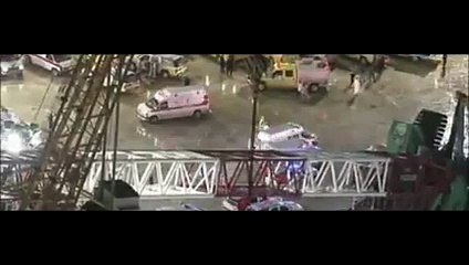 Footage shows the aftermath of the crane collapse in Mecca