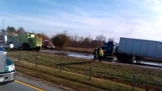Firey Crash Between Semi's - November 1, 2010, I-65 Lebanon, Indiana.