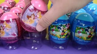 24 Disney Surprise Eggs Unboxing PRINCESS and MICKEY MOUSE PLUTO