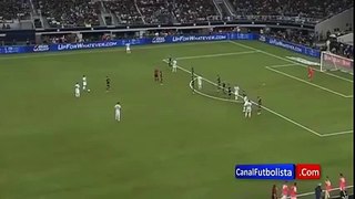 Leo Messi takes a horrible free-kick .