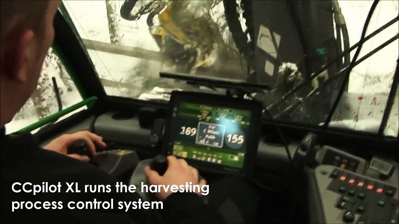 CCpilot XL display computer in forestry machine