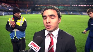 Oscar pushes Rafael during interview.