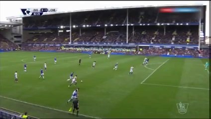 الهدف الثالث لايفرتون في مرمي تشيلسي