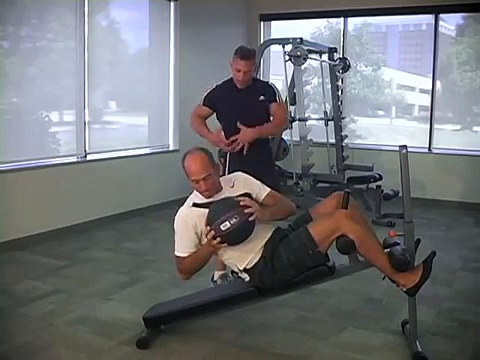 Ab Twist with Med Ball on Bench