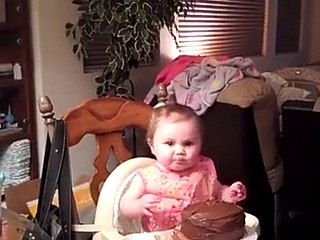 She Received Her First Chocolate Cake and Tasted It