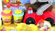 Play Doh Diggin Rigs Fire Truck With Peppa Pig Toy Episode Mickey Mouse firefighter