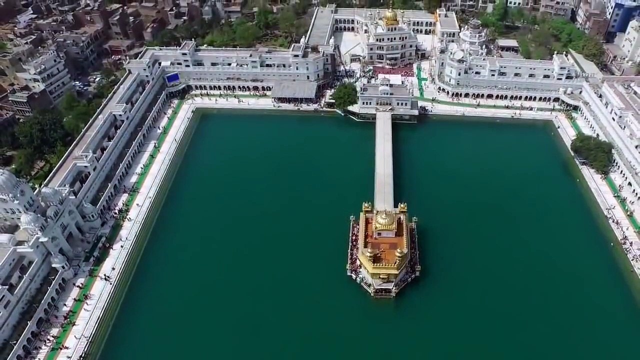 Golden Temple HARMANDIR SAHIB Amritsar Drone Aerial View