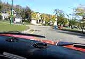 A Fiat Spider 850 ride in the streets of Quebec City, Canada