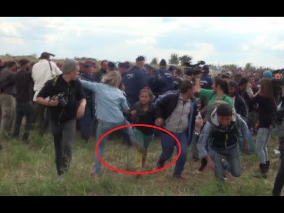 Hungarian journalist Petra Laszlo fired after kicking kid, tripping up fleeing refugees