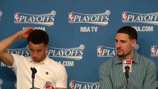 Klay Thompson messes with reporter