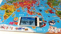Pororo world map 뽀롱뽀롱 뽀로로 세계지도 ポロロの世界地図 Travel around the world with Pororo♡ TOYBELL 귀여운 뽀로로 장난감 놀이