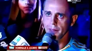 Emotivo homenaje a Julinho en la Noche de La Raza Celeste (Sporting Cristal) 21/01/2014