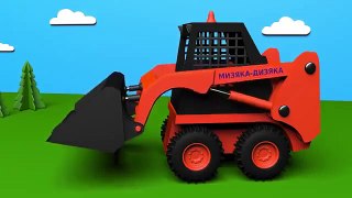 Trucks for children kids toddlers. Construction game- skid loader. Educational cartoon
