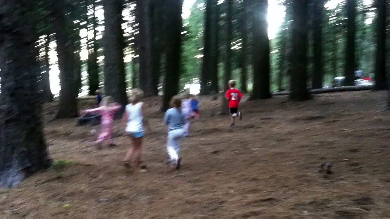 Dads camping - kids playing