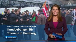 Nach Verbot von Rechten-Demo: Krawalle in Hamburg