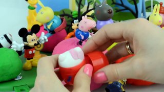 hello kitty play doh peppa pig surprise eggs mickey mouse barbie