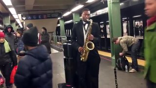 Subway Sax Player Playing Jewish Music