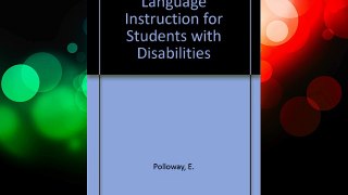 Language Instruction for Students With Disabilities Free Download Book