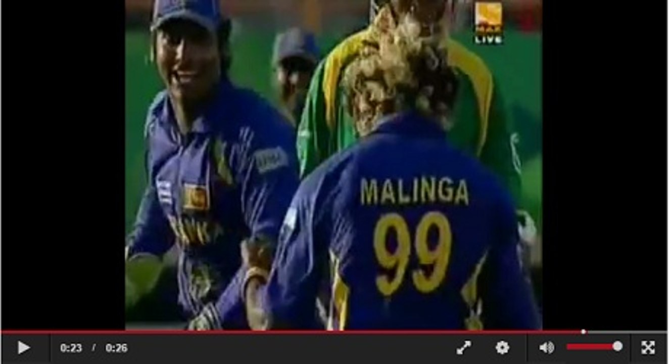 4 Wickets in 4 Balls cricket world record by Malinga