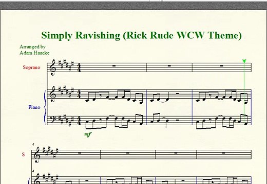 Wrestling Piano Theme Sheet Music - Simply Ravishing (Rick Rude WCW Theme)
