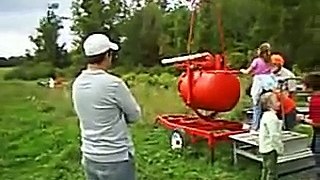 big pneumatic pumpkin cannon and potato cannon