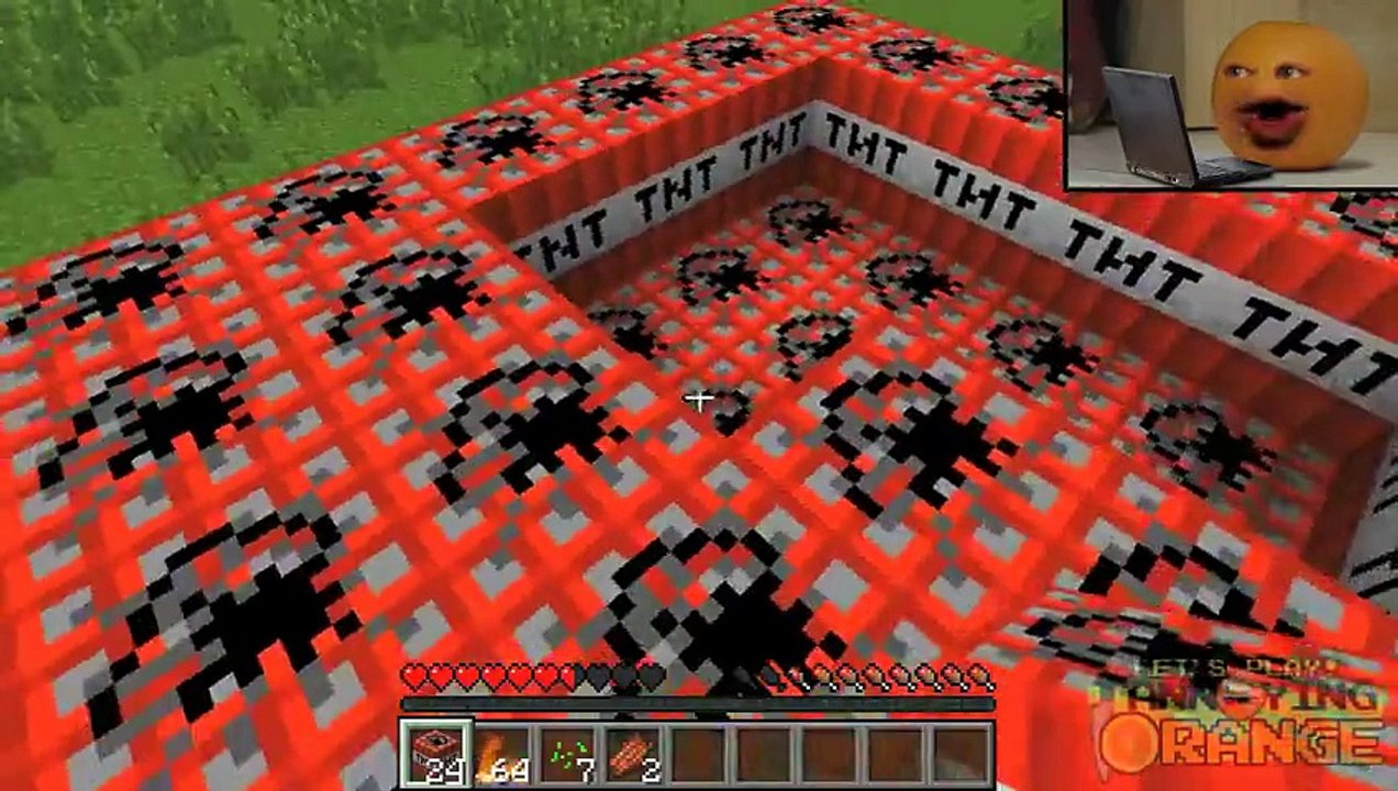 Annoying Orange Let's Play Minecraft #2: TNT Revenge!!!