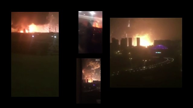 Tianjin, China Explosion Synced Up