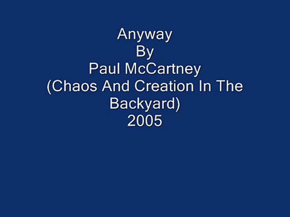 Paul McCartney - Anyway