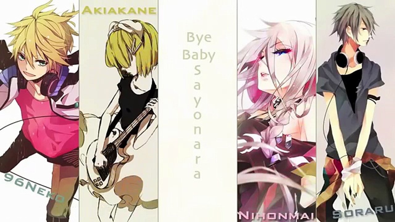 96Neko, Akiakane, Nihonmai, Soraru & Hatsune Miku - Bye Baby Sayonara (Vostfr + Romaji)