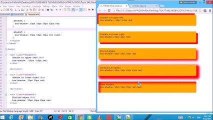 HTML5-SHADOWS AND OPACITY EXPLAINED WITH EXAMPLE (IN HINDI)