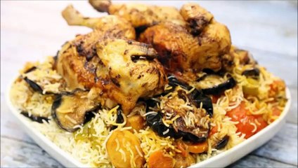 طريقة عمل الارز المشخول بالخضار والدجاج