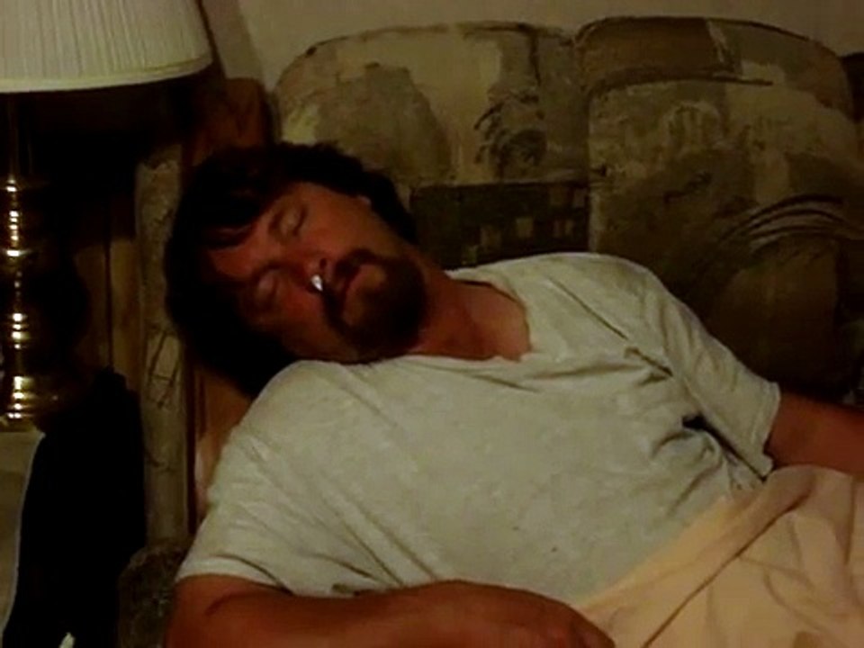 dad sleeping on couch