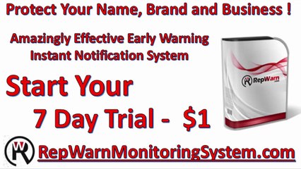 RepWarn is an exceptionally effective early caution immediate notification cautioning system to safeguard you name, brand and company.