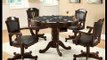 3-in-1 Oak Finished Wood Pool, Game, Dining Table and 4 Chairs Set; multi purpose dining table