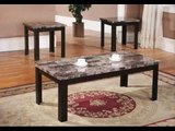 Fine Furniture 3-Piece Coffee Table and End Table Set; Faux Marble Tables