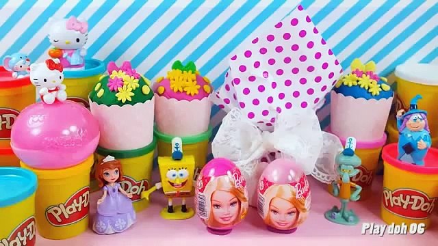 mickey mouse kinder egg play doh Barbie peppa pig surprise eggs
