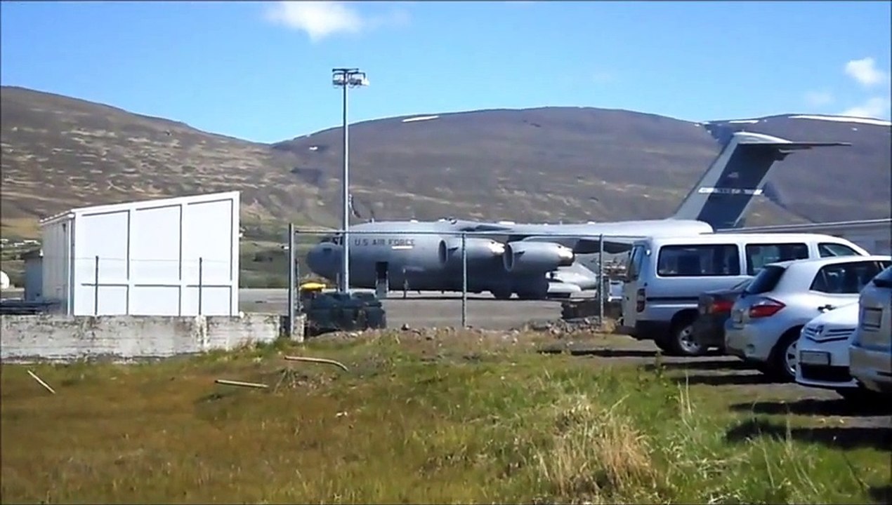 C-17 departing Akureyri airport in Iceland