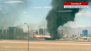 Watch: British Airways plane bursts into flames on Las Vegas runway