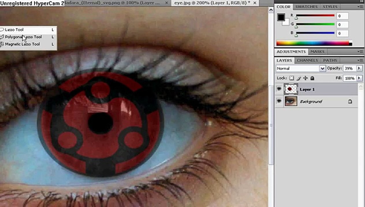 Mangekyou Sharingan | Using Photoshop CS4 Portable