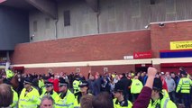 Manchester United fans V Liverpool fans outside Old Trafford 12/09/15