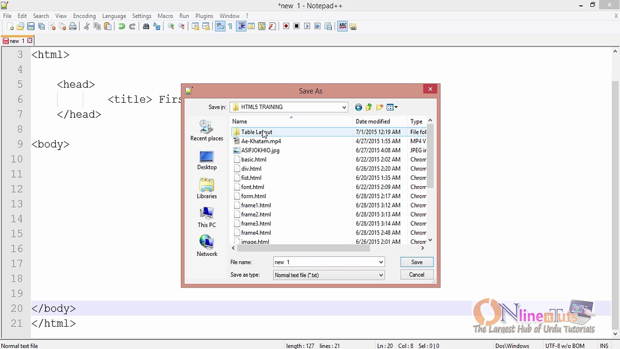 Make a Website Table Base Tutorial (Part-01)
