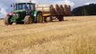 Bales on the trailer BUT  Rain on the way John Deere Tractor