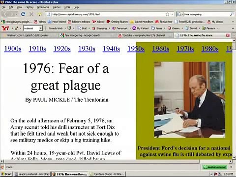 70s Swine Flu vaccine Kills Americans