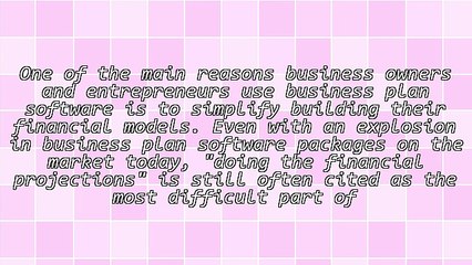 Advantages Of Using A Business Plan Software