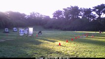 Archery tournament timelapse from setup, through 60 arrows of shooting, to takedown