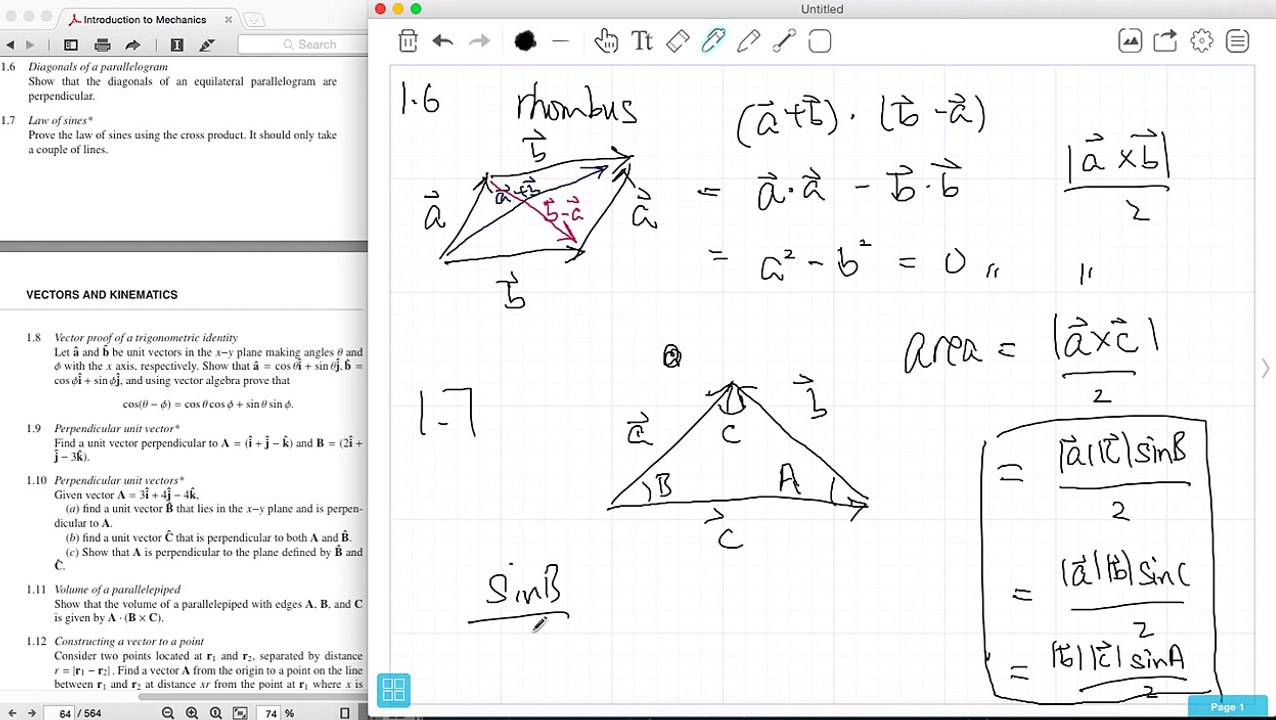 Introduction to Mechanics  Exercise(1.6-1.11)