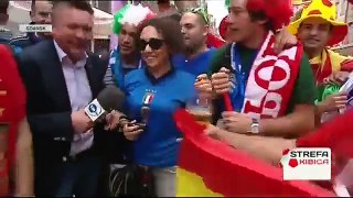 Italian and Spanish fans in Poland